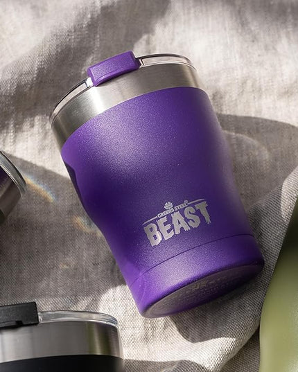 Beast 10 oz Tumbler Stainless Steel Vacuum Insulated Coffee Ice Cup Double Wall Travel Flask (Purple)