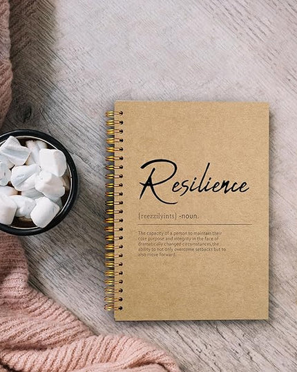 Inspirational Spiral Notebook,Inspirational Journal,Inspirational Journal for Women Men Writing,Resilience Spiral Notebook 8.3×5.5 Inch Kraft Paper