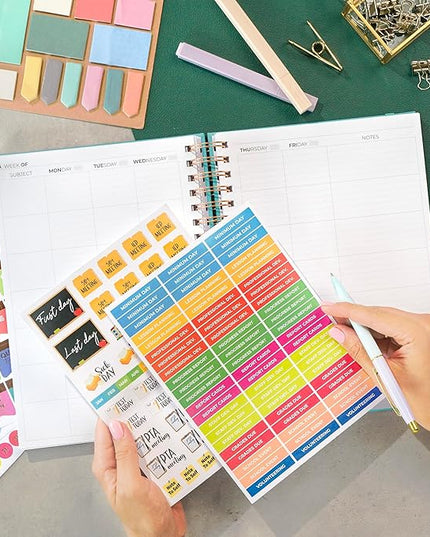 Clever Fox Teacher Planner Spiral – School Year Planner with Calendars & Lesson Plans – Teacher Plan Book for Classroom & Homeschool Organization - Undated, 7.9x10″ (Turquoise)