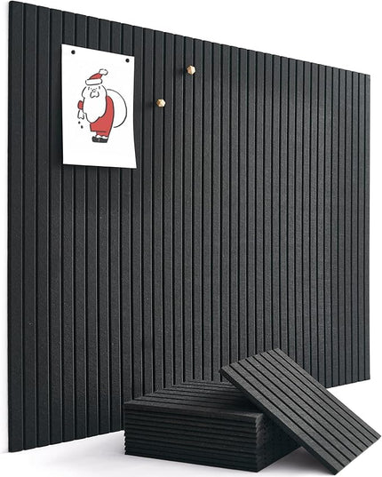 Large Bulletin Board 48"x36" - Office Wall Organizer to Replace your Old Cork Boards for Walls for Office Decor - 12-pack Felt Wall Panels for Use in Home Office Decor, Classroom Decor (Black)