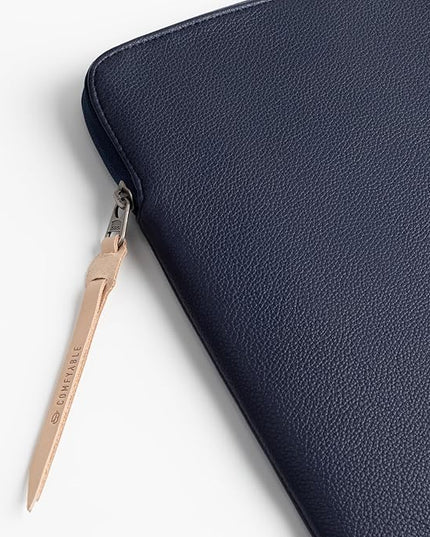 Comfyable Leather Laptop Sleeve Compatible with 16 Inch MacBook Pro M4 2024 & 15 Inch MacBook Air M4 M3 M2 2025, Blue