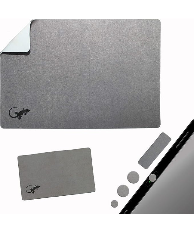 Mouse Pad Adhesive Bottom - Sticks to Any Surface - Portable - Webcam Covers and Screen Cleaner Included (Gray)