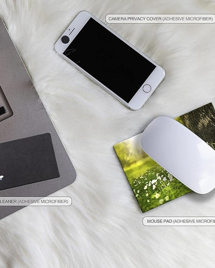 Adhesive Mouse Pad - Peel and Sticks to Any Surface - Travel Mouse Pad, Sticky for Any Surface - Excellent Tracking - Sunny Meadow