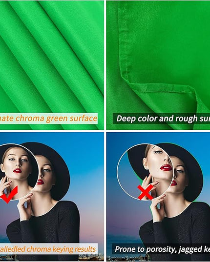 GFCC Green Screen Backdrop Background - 10x12FT Photography Backdrop Photo Background Screen for Video Recording Greenscreen Picture Photoshoot