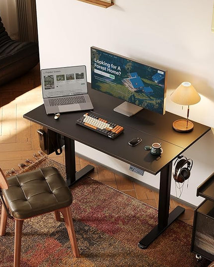 INNOVAR Electric Standing Desk, Adjustable Height Stand up Desks, 40 x 24 Inches Sit Stand up Desk for Home Office Computing, 3-Preset Memory Height Ergonomic Rising Desks, Black