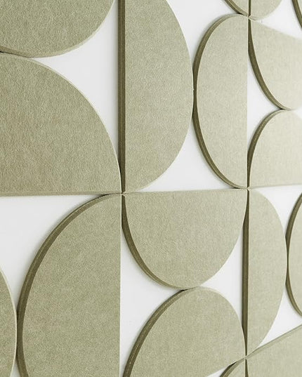 Large Bulletin Board Kit 48x36- Minimalist Wall Art to Replace Your Old Cork Boards for Walls for Office Decor - 24-Pack Semi-Circle Felt Wall Tiles for Home Office Décor (Sage)