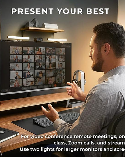 HumanCentric Video Conference Lighting, Add-On Only Light for Streaming and Video Conferencing, Add-On Only Kit Requires Existing Single or Double Kit, for Double, Triple, or Quadruple Light Setup,