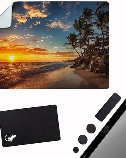 Adhesive Mouse Pad - Peel and Sticks to Any Surface - Travel Mouse Pad, Sticky for Any Surface - Excellent Tracking - Beach Sunset