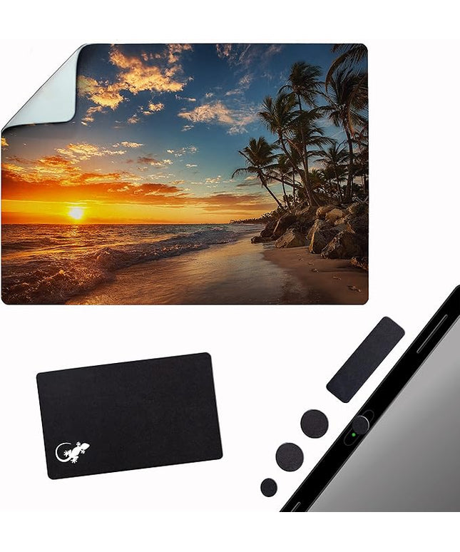 Adhesive Mouse Pad - Peel and Sticks to Any Surface - Travel Mouse Pad, Sticky for Any Surface - Excellent Tracking - Beach Sunset
