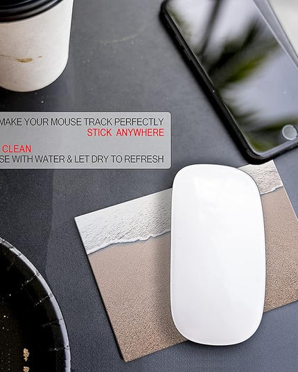 Mouse Pad Adhesive Bottom - Sticks to Any Surface - Portable - Webcam Covers and Screen Cleaner Included (YES You CAN)