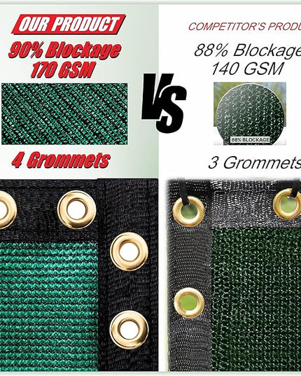 ColourTree Customized Size 6' Black and White Fence Screen Privacy Screen Heavy Duty Cable Zip Ties Included