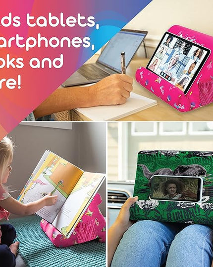 Flippy Original Tablet Pillow Stand & iPad Holder, Gift for Book Lovers & Readers, Multi-Angle Stand with Storage for Lap, Desk & Bed, Compatible with Kindle, Fire, iPad & Samsung, Barbie