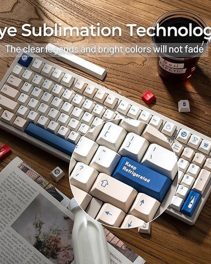 XVX Soy Milk PBT Keycaps 75 Percent, Premiun Creamy Keycap Sets, 147 Keys Cherry Profile Keyboard Keycaps Compatible with 65% 75% 96% 100% Cherry Gateron MX Switches Mechanical Keyboard