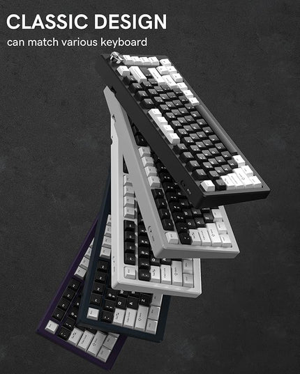 Womier Double Shot PBT Keycaps Set 138 Keys, Cherry Profile Custom Keycaps 60 65 75 100 Percent for 61/64/68/84/87/100/104/108 Retro Gaming Mechanical Keyboard, Black White