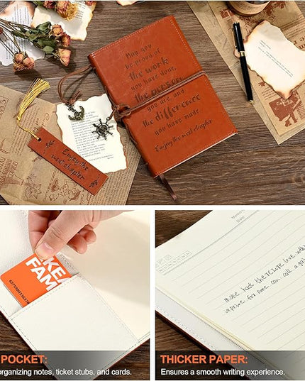 Leather Journal Notebook Retirement Gift For Woman Man, Coworker Going Away, Thank You, Goodbye, Appreciation, Inspirational Gifts For Friend, Employee, Boss, Coworkers (Going away gift)