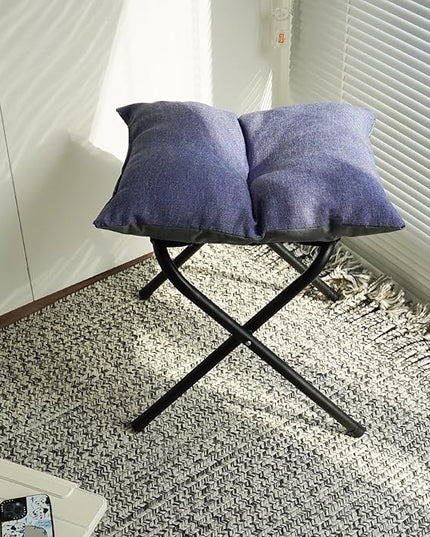 Foldable Foot Rest Stool for Under Desk or Sofa - Office Footrest Ottoman, Portable Leg Rest for Home & Office (Blue)