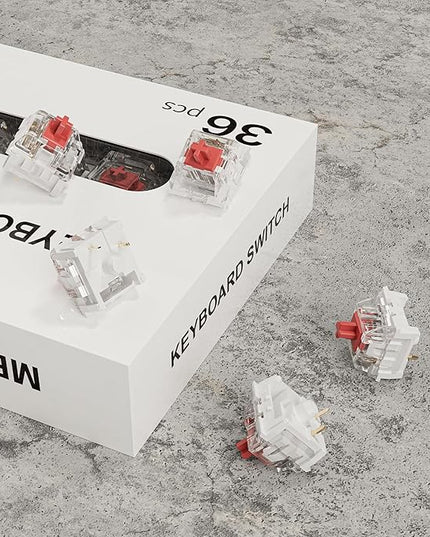 Mechanical Gaming Keyboard Red Switches,3 Pin 50gf RGB SMT Linear Switch,Dustproof and Waterproof Switch (Red,36PCS)