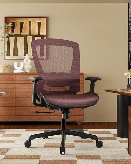 ELABEST T96 Mesh Office Chair,Ergonomic Computer Desk Chair,Sturdy Task Chair- Adjustable Lumbar Support & Armrests,Tilt Function,Comfort Wide Seat,Swivel Home Office Chair