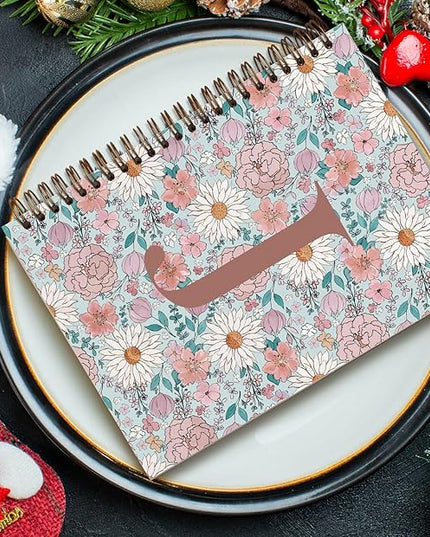 Vintage Floral Personalized Notebook, Initial Letter J Notebook Journal ,Vintage Flower Notebook for Work School Office Supplies,,Monogrammed Notebook for Women Teen Girl,Back to School Supplies 5.5 x 8.3