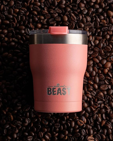 Beast 10 oz Tumbler Stainless Steel Vacuum Insulated Coffee Ice Cup Double Wall Travel Flask (Blossom Pink)