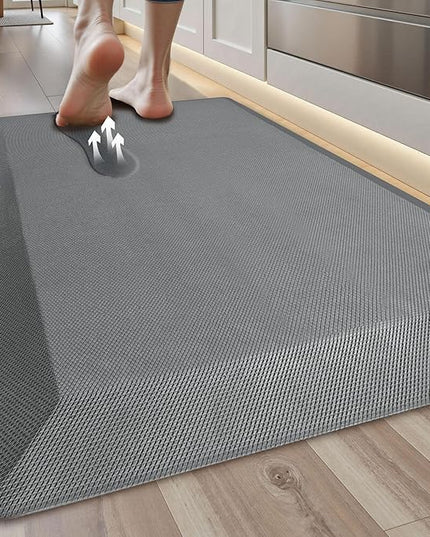 Anti Fatigue Kitchen Mats for Floor, Grey 9/10 Extra Thick Cushioned Standing Desk Mat, Comfort Memory Foam Ergonomic Kitchen Rugs and Mats Non-Slip Waterproof for Office, Kitchen, Sink, 20" x 32"