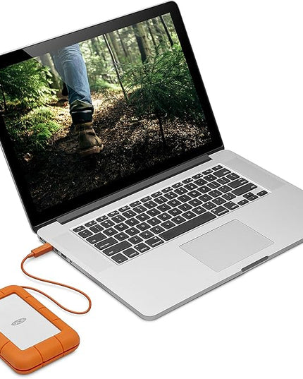 LaCie Rugged USB-C, 5TB, Portable External Hard Drive, Drop, Shock, Dust, Rain Resistant, for Mac & PC (STFR5000800)