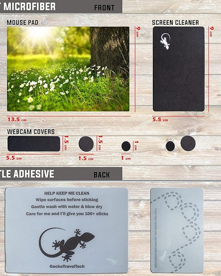 Adhesive Mouse Pad - Peel and Sticks to Any Surface - Travel Mouse Pad, Sticky for Any Surface - Excellent Tracking - Sunny Meadow