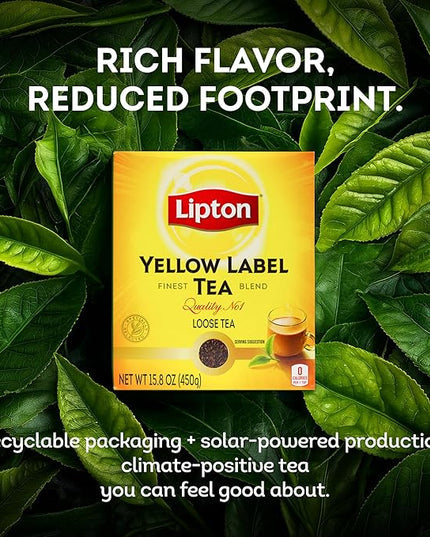 Lipton Yellow Label Finest Blend | Loose Tea | Premium Tea | Compatible for Everyday Use | Suitable for Chai Lovers | 450 Grams (Pack of 6)