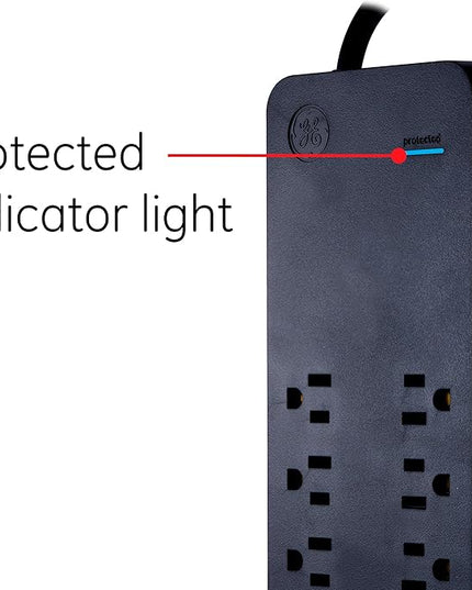 GE 37746 Ultra Pro Surge Protector 10 Outlets 4' Cord, Black