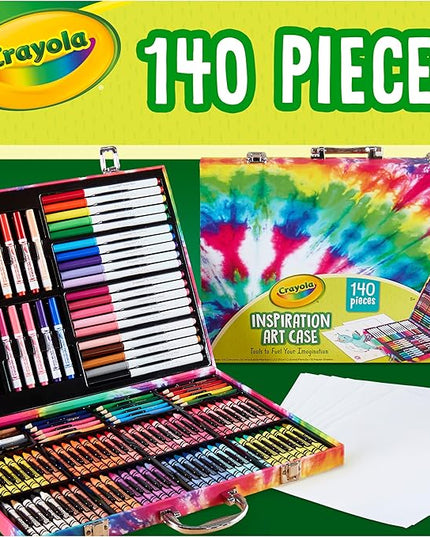 Crayola Inspiration Art Case Coloring Set - Tie-Dye (140ct), Art Supplies Set For Kids, Travel Drawing Kit, Holiday & Christmas Gift for Girls & Boys, Ages 5+ [Amazon Exclusive]
