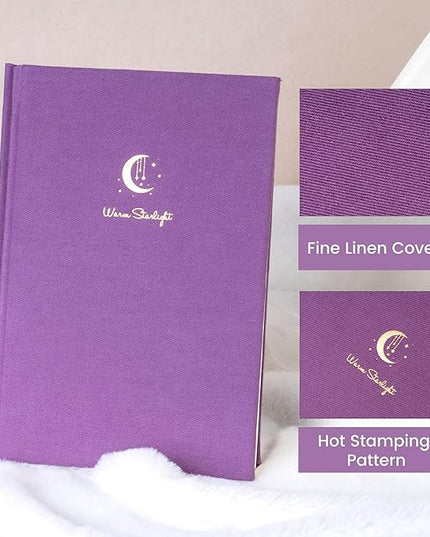 CAGIE Lined Journal Notebook for Women Girls, A5 Hardcover Linen Journals For Writing 256 Pages, Aesthetic Womens Diary, Gifts 8.3'' x 5.7'' Purple