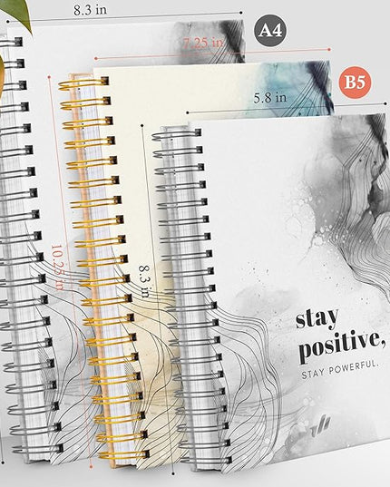 Hardcover Spiral Journal, 10.25" x 7.25", 300 Pages Large College Ruled Notebook for Women, Ideal for Writing, Journaling, Note-Taking, Work, School