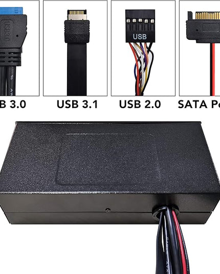 EZDIY-FAB PC Front Panel Internal Card Reader USB HUB, USB 3.1 Gen2 Type-C Port,USB 3.0 Support SD MS XD CF TF Card for Computer, Fits Any 5.25" Computer Case Front Bay