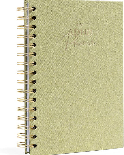 The ADHD Planner - Undated Daily/Weekly Schedule Organizer Journal - Habit Tracker Record Emotions & Mood - Academic Goals - Structure & Focus for Adults (Spiral) (Green)