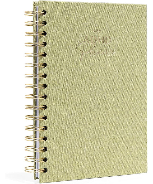 The ADHD Planner - Undated Daily/Weekly Schedule Organizer Journal - Habit Tracker Record Emotions & Mood - Academic Goals - Structure & Focus for Adults (Spiral) (Green)
