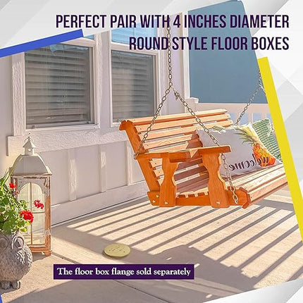 ENERLITES Dual Flip Lid Floor Box Cover, 5.625" Diameter, 20A Tamper-Weather Resistant Receptacle Outlet, Watertight Gaskets, 975517-C, UL Listed, Brass, 1 Gang
