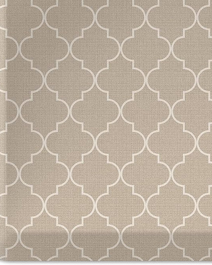 GelPro Anti-Fatigue Designer Comfort Kitchen Floor Mat, 20x32, Trellis Khaki Stain Resistant Surface with 3/4” Thick Ergo-Foam Core for Health and Wellness
