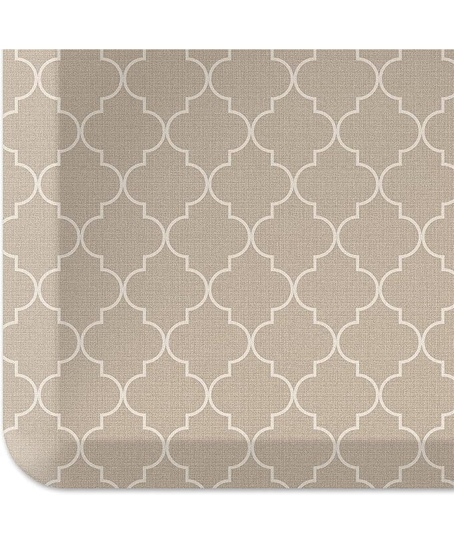 NewLife by GelPro Anti-Fatigue Designer Comfort Kitchen Floor Mat, 20x72, Trellis Khaki Stain Resistant Surface with 3/4” Thick Ergo-Foam Core for Health and Wellness