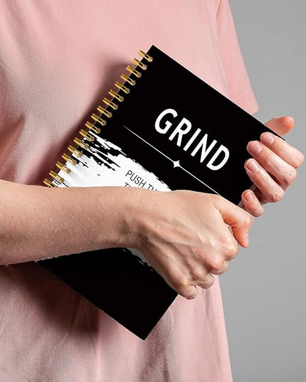 Inspirational Grind Quotes Journal, Motivational Journal Notebook for Work, Inspirational Gifts for Women Men Coworker, Office Gifts for Colleague, Hardcover Spiral Notebook 5.5x8.3