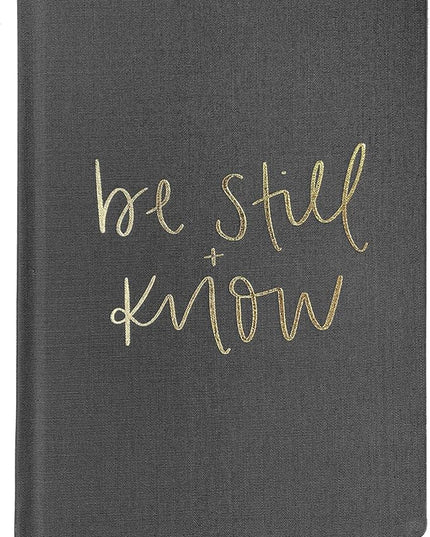 Sweet Water Decor Be Still and Know Notebook for Women - Bible Study Notes Journal, Church Notes Journal with Ribbon Bookmark - 100 Ruled Pages for Writing, Diary with Fabric Inspirational Cover