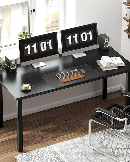Need 54.3 Inch Large Computer Desk, Modern Simple Style Desk for Home Office, Basic Writing Table for Study Student, Black