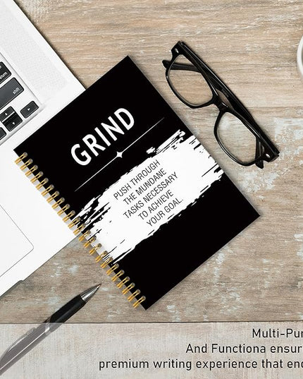 Inspirational Grind Quotes Journal, Motivational Journal Notebook for Work, Inspirational Gifts for Women Men Coworker, Office Gifts for Colleague, Hardcover Spiral Notebook 5.5x8.3