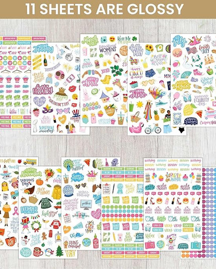 Bloom Daily Planners Planner Sticker Value Pack (13 Unique Sheets / 1,000+ Stickers) - New Variety Assortment Bundle for Planning & Decorating