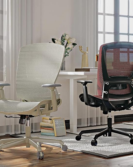ELABEST T96 Mesh Office Chair,Ergonomic Computer Desk Chair,Sturdy Task Chair- Adjustable Lumbar Support & Armrests,Tilt Function,Comfort Wide Seat,Swivel Home Office Chair