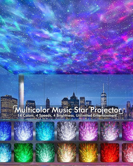 Rossetta Star Projector, Galaxy Projector for Bedroom, LED Night Light Aurora Projector with Bluetooth Speaker, White Noise, Timer and Remote, Room Decor, Gifts for Kids, Adults, Christmas, Birthday