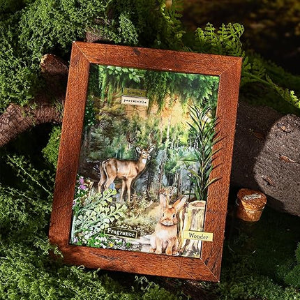 AuriicLeaf Forest Adventure Transparent PET Scrapbook Tape Set with Clip - 4 Rolls Tree and Landscape Scenery Design Stickers for Journals Planners Crafts and Gift Ideas
