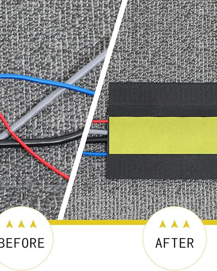 WILLBOND Carpet Cord Cover Cable Protector Floor Cover Cable Protector Management Only for Commercial Office Carpet(98.43 ft,Yellow and Black)
