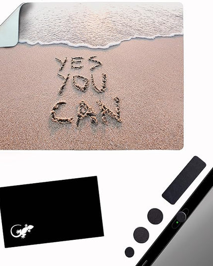 Mouse Pad Adhesive Bottom - Sticks to Any Surface - Portable - Webcam Covers and Screen Cleaner Included (YES You CAN)