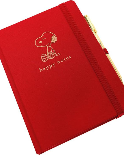 Snoopy Lined Journal Plus Pen by Graphique Luxe Collection, Hardcover Diary Notebook for Writing, Gold Foil Embossing, 160 Pages, 6” x 8”
