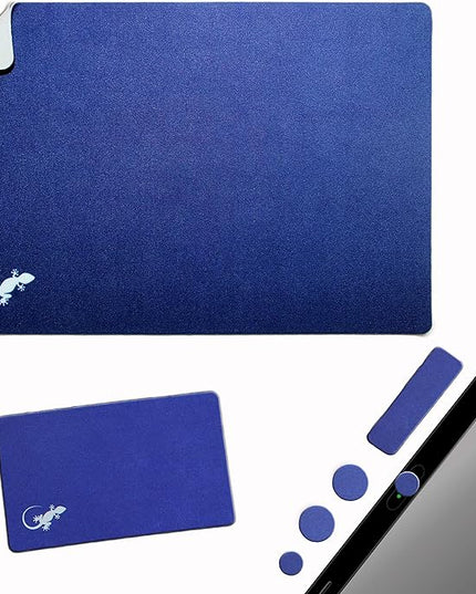 Mouse Pad Adhesive Bottom - Sticks to Any Surface - Portable - Webcam Covers and Screen Cleaner Included (Navy)
